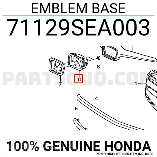 Honda Accord 2003–2007 priekinių grotelių emblemos pagrindas 71129-SEA-003 12 Honda Accord 2003–2007 priekinių grotelių emblemos pagrindas 71129-SEA-003 - Image 12