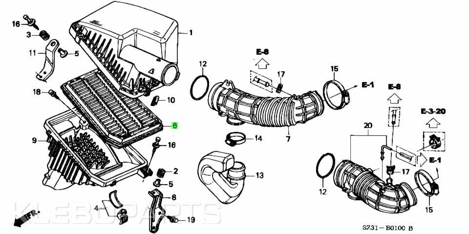 Honda Legend 1996–2004 variklio oro filtras 17220-P5A-000 10 Honda Legend 1996–2004 variklio oro filtras 17220-P5A-000 - Image 10
