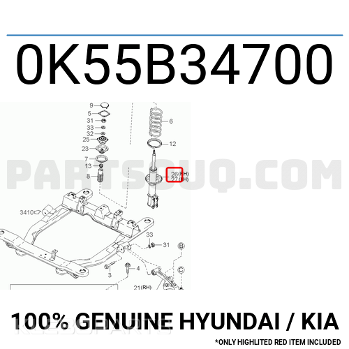 Kia Carnival Sedona 1998–2005 priekinis amortizatorius dešinys 0K55B34700 12 Kia Carnival Sedona 1998–2005 priekinis amortizatorius dešinys 0K55B34700 - Image 12