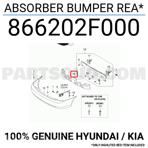KIA Cerato 2004–2006 galinio buferio energijos absorberis 866202F000 11 KIA Cerato 2004–2006 galinio buferio energijos absorberis 866202F000 - Image 11