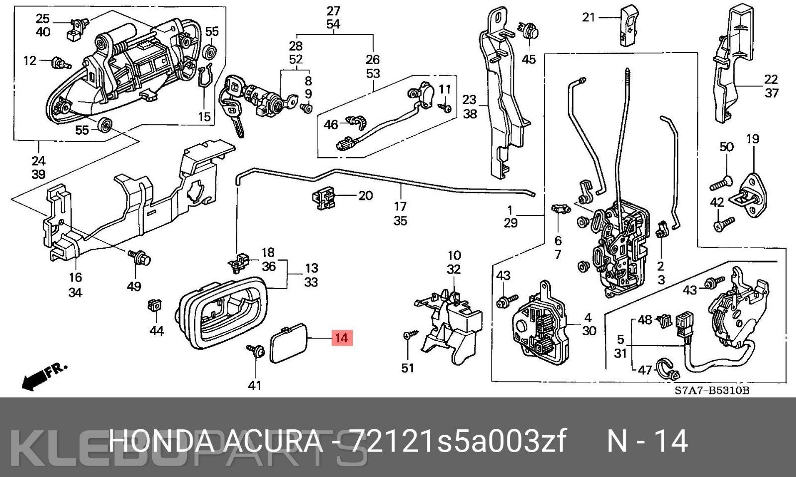 Honda Civic 5D Stream 2002–2003 priekinės durelių vidinės rankenos dangtelis 72121S5A003ZF 9 Honda Civic 5D Stream 2002–2003 priekinės durelių vidinės rankenos dangtelis 72121S5A003ZF - Image 9