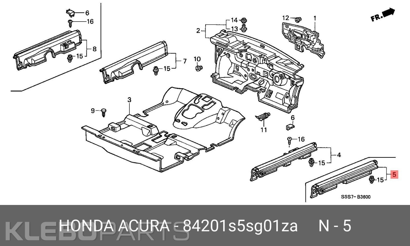 Honda Civic VII EP hečbekas 2001–2005 priekinė dešinė slenksčio apdaila 84201S5AA000 LHD 12 Honda Civic VII EP hečbekas 2001–2005 priekinė dešinė slenksčio apdaila 84201S5AA000 LHD - Image 12