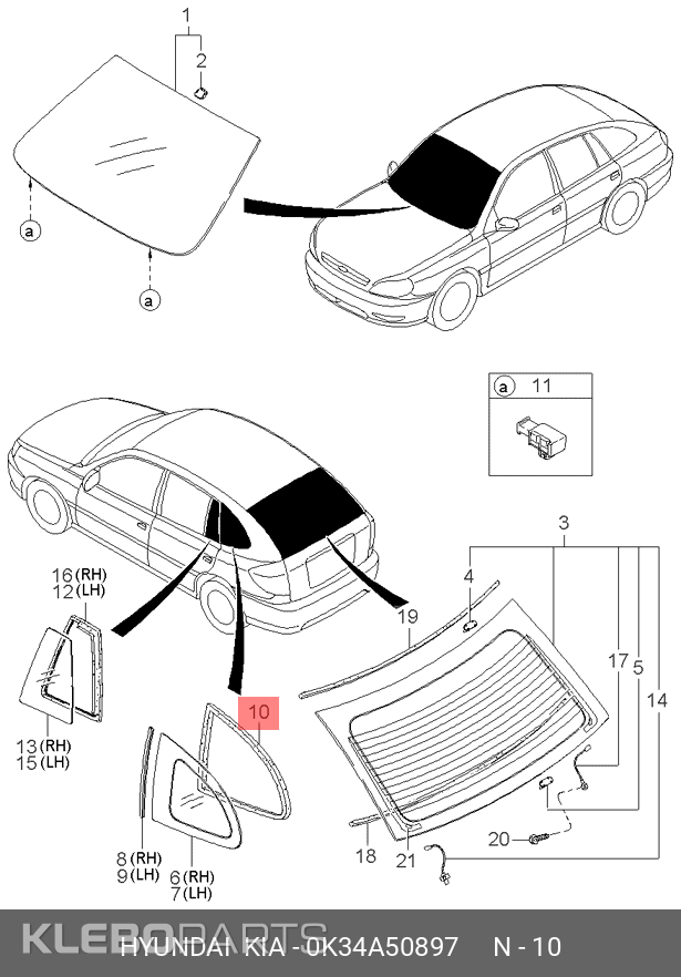 KIA RIo 00-05 NEW Rear Querter Glass DAM Seal 0K34A50897 Genuine 7 KIA RIo 00-05 NEW Rear Querter Glass DAM Seal 0K34A50897 Genuine - Image 7