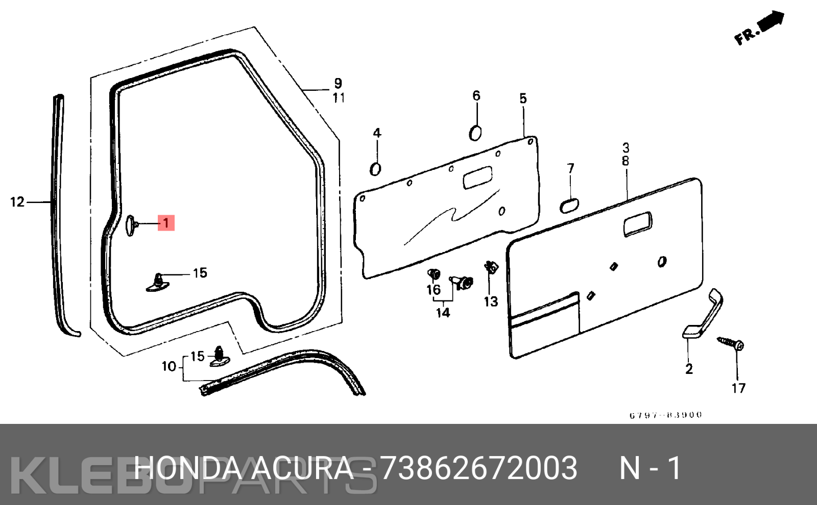 Honda durelių sandariklio klipsas 73862-672-003 7 Honda durelių sandariklio klipsas 73862-672-003 - Image 7