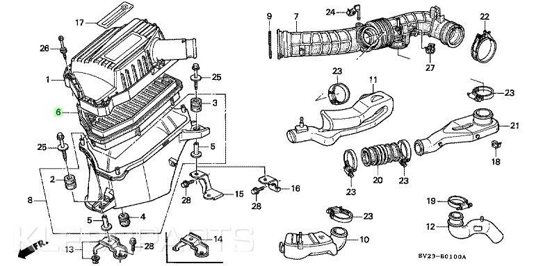 Honda Accord Odyssey Shuttle 1994–1998 variklio oro filtras 17220-P0A-A00 - Image 10