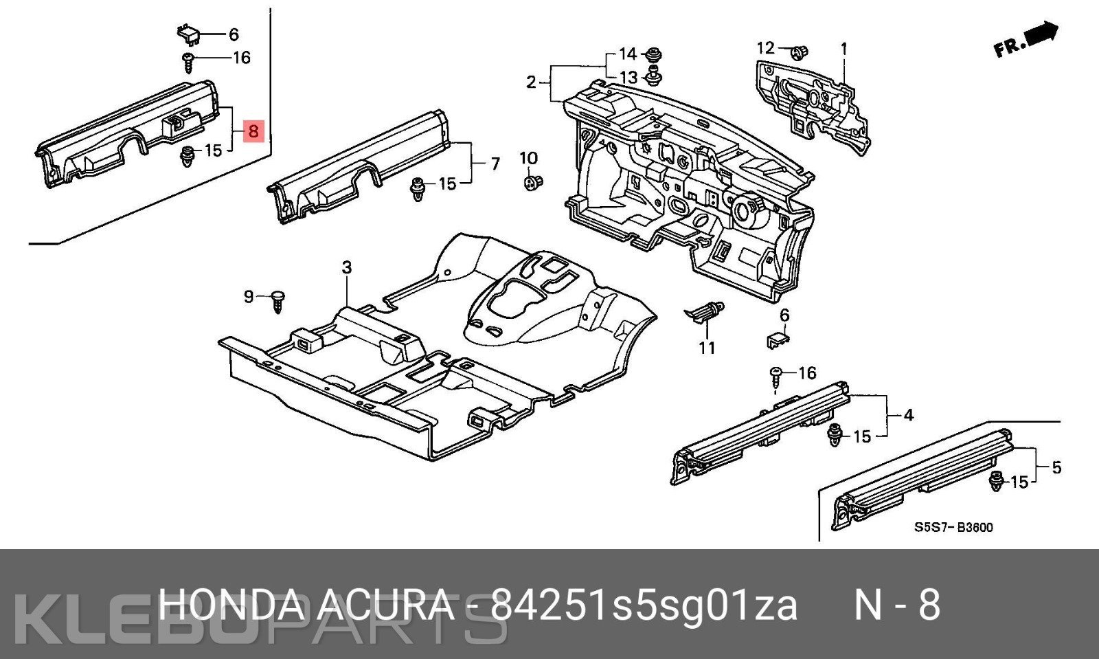 Honda Civic VII EP hečbekas 2001–2005 priekinė kairė slenksčio apdaila 84251S5SAG010 LHD 16 Honda Civic VII EP hečbekas 2001–2005 priekinė kairė slenksčio apdaila 84251S5SAG010 LHD - Image 16