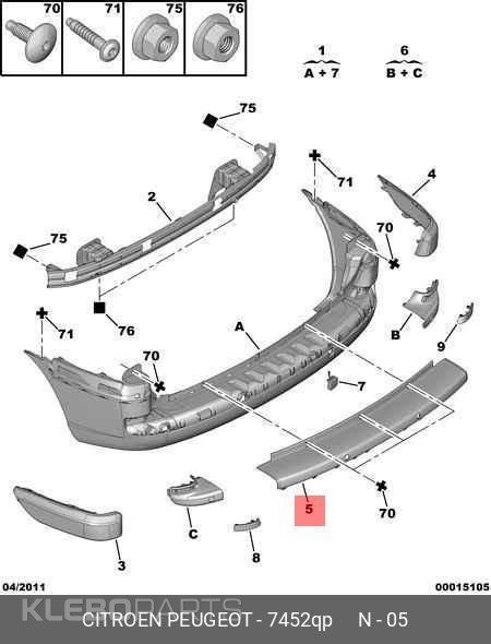 Peugeot 807 Citroen C8 nauja galinio buferio guminė bagažinės apdaila 7452Q3 16 Peugeot 807 Citroen C8 nauja galinio buferio guminė bagažinės apdaila 7452Q3 - Image 16