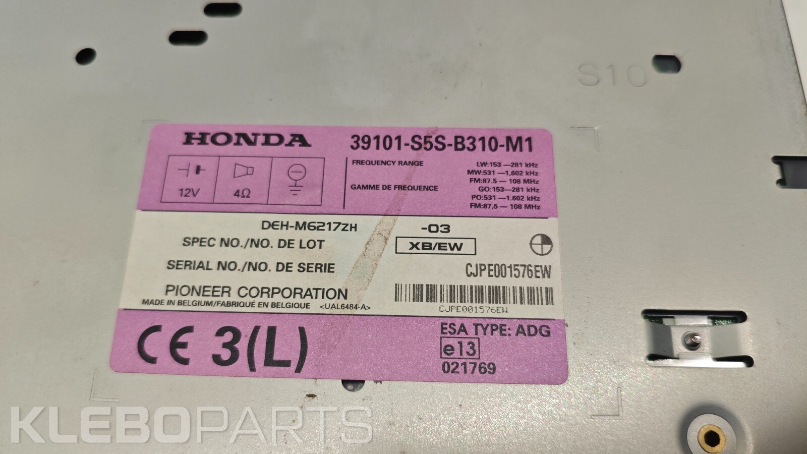 Honda Civic VII EU EP Si mechaninės dėžės OEM radijo grotuvas 39101S5SB310M1 9 Honda Civic VII EU EP Si mechaninės dėžės OEM radijo grotuvas 39101S5SB310M1 - Image 9
